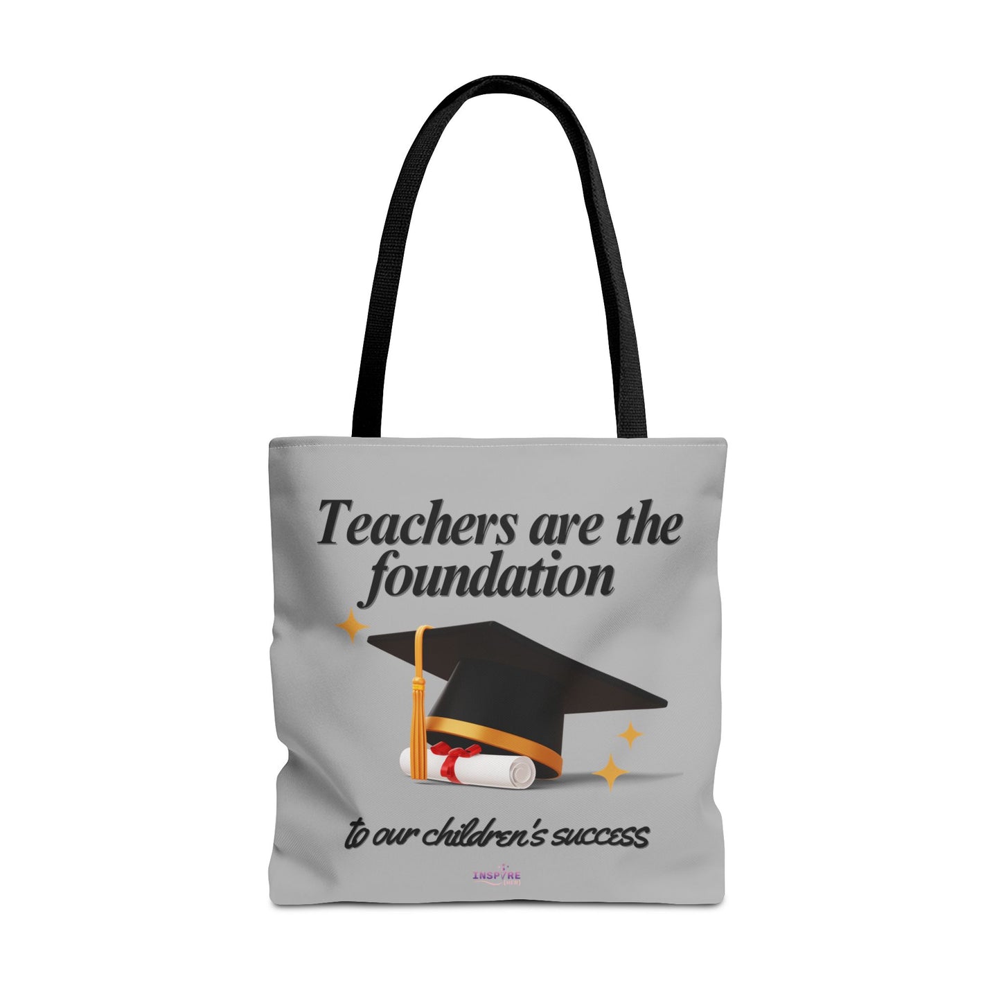 Teacher Tote Bag β Teachers Are the Foundation π Durable Custom Gift Tote with Color Handles, 3 Sizes Available