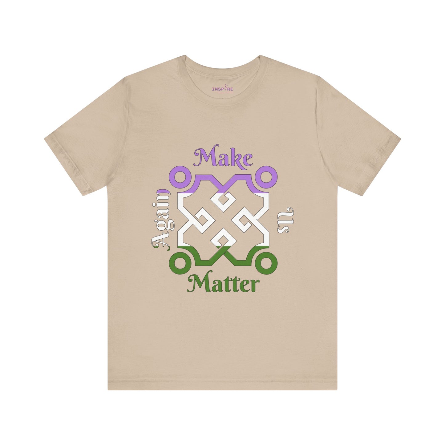 Make Us Matter Again Genderqueer Pride T-Shirt β Lavender, White & Green Flag Colors | Bold, Empowering Nonbinary Gender Expression Tee πππ€π