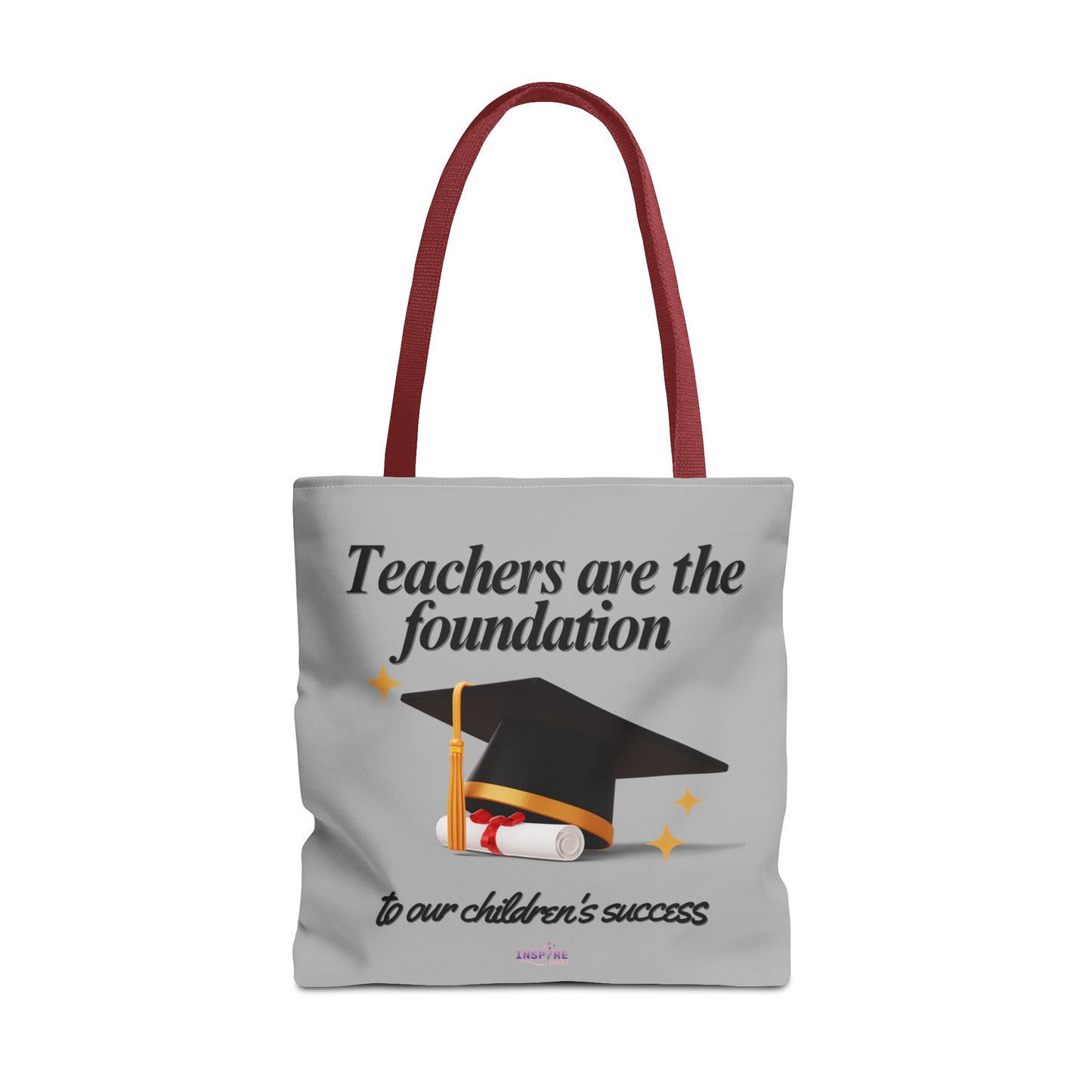 Teacher Tote Bag β Teachers Are the Foundation π Durable Custom Gift Tote with Color Handles, 3 Sizes Available
