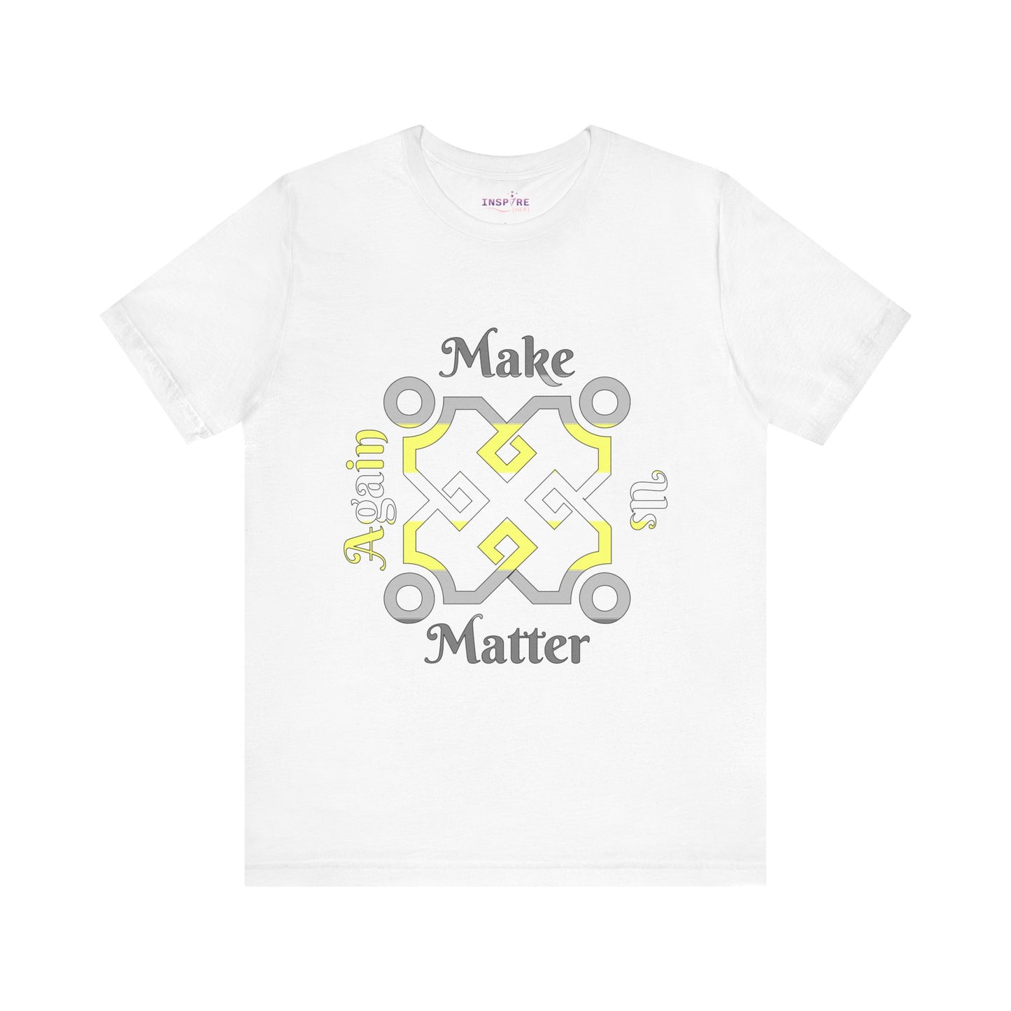 Make Us Matter Again Demigender Pride T-Shirt β Yellow, White & Gray Flag Colors | Bold, Empowering Partial-Gender Identity Tee πππ€π©Ά
