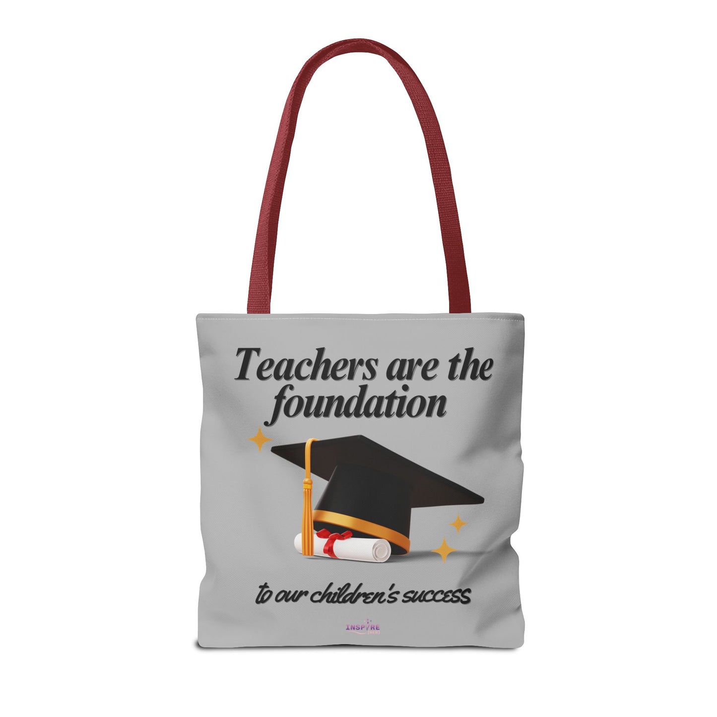 Teacher Tote Bag β Teachers Are the Foundation π Durable Custom Gift Tote with Color Handles, 3 Sizes Available