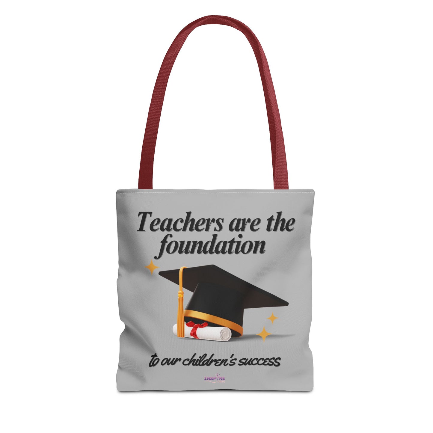 Teacher Tote Bag β Teachers Are the Foundation π Durable Custom Gift Tote with Color Handles, 3 Sizes Available