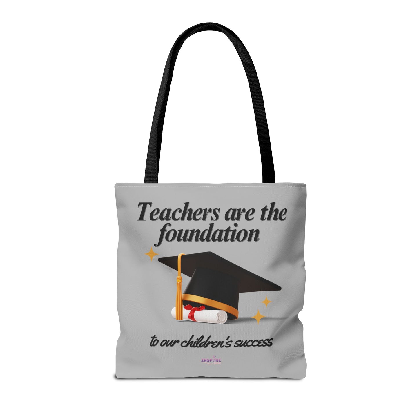 Teacher Tote Bag β Teachers Are the Foundation π Durable Custom Gift Tote with Color Handles, 3 Sizes Available