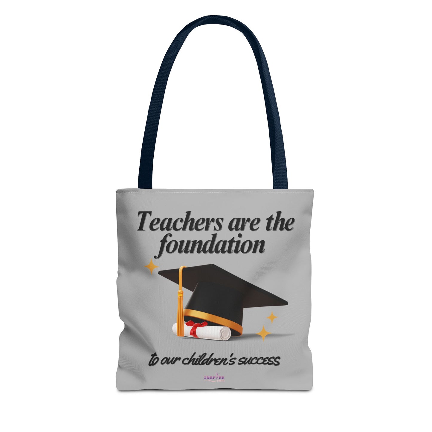 Teacher Tote Bag β Teachers Are the Foundation π Durable Custom Gift Tote with Color Handles, 3 Sizes Available