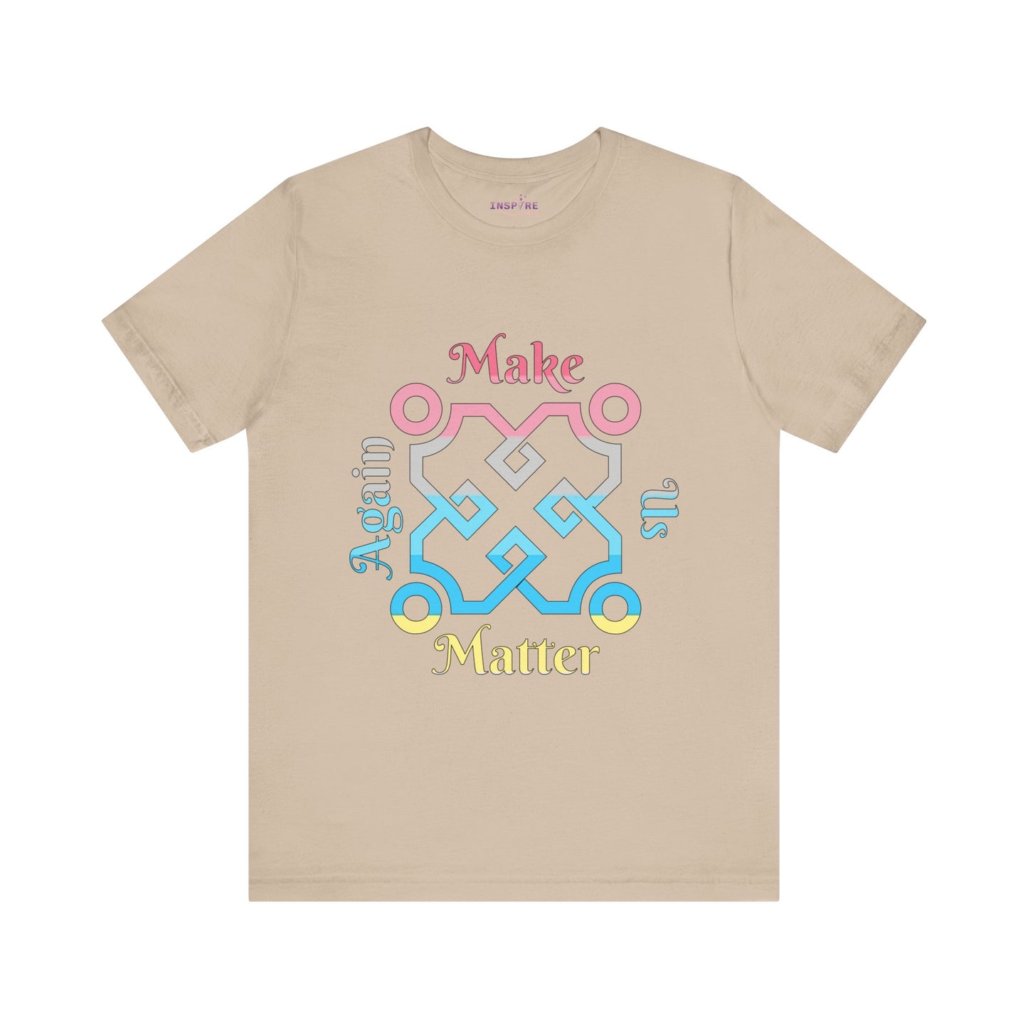 Make Us Matter Again Genderflux Pride T-Shirt β Pink, Gray, Blue & Yellow Flag Colors | Bold, Fluid & Empowering LGBTQ+ Tee ππππ