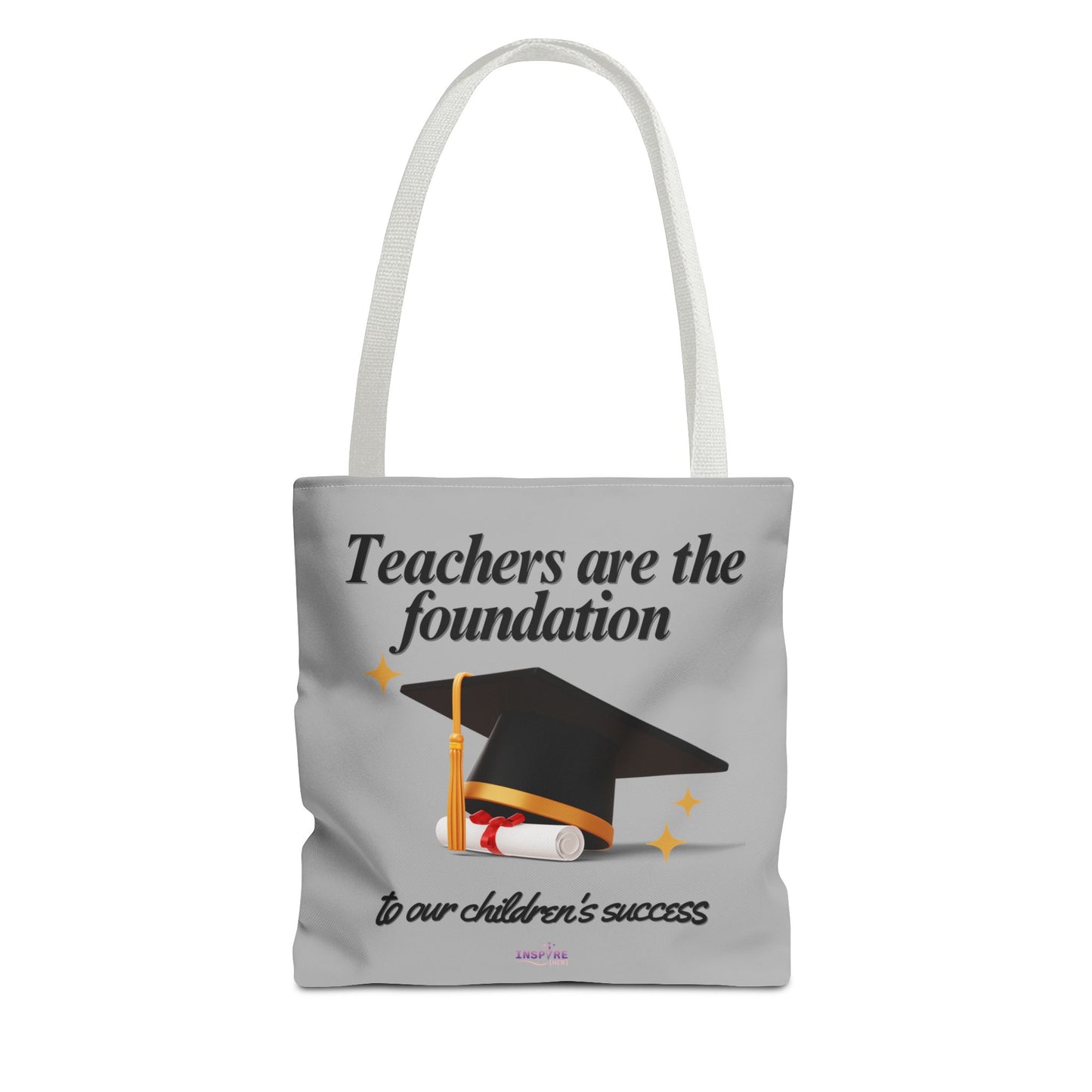 Teacher Tote Bag β Teachers Are the Foundation π Durable Custom Gift Tote with Color Handles, 3 Sizes Available