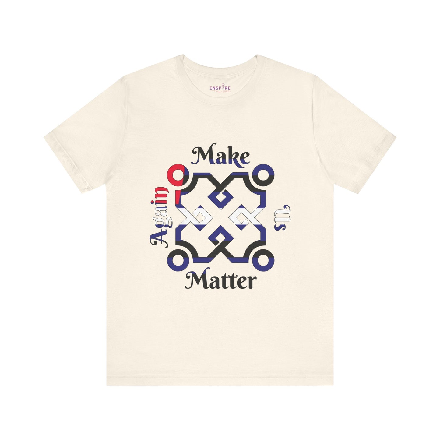 Make Us Matter Again Leather Pride T-Shirt β Black, Blue & White Flag Colors | Fierce Kink-Inclusive Empowerment Tee π€πβ€οΈ