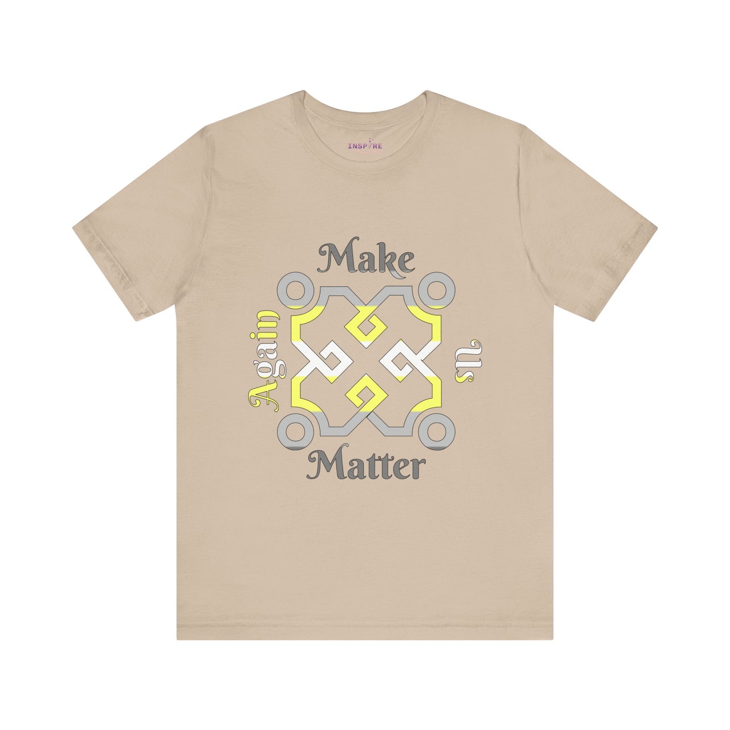 Make Us Matter Again Demigender Pride T-Shirt β Yellow, White & Gray Flag Colors | Bold, Empowering Partial-Gender Identity Tee πππ€π©Ά