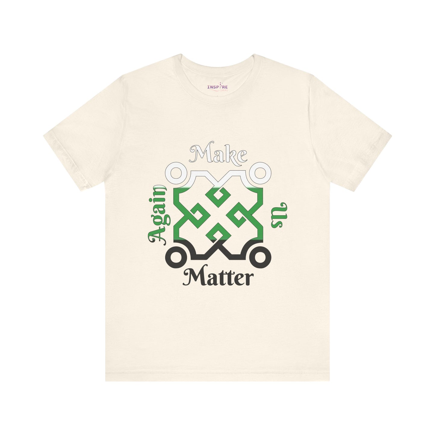 Make Us Matter Again Neutrois Pride T-Shirt β White, Green & Black Flag Colors | Bold, Empowering Gender-Neutral Identity Tee ππ€ππ€