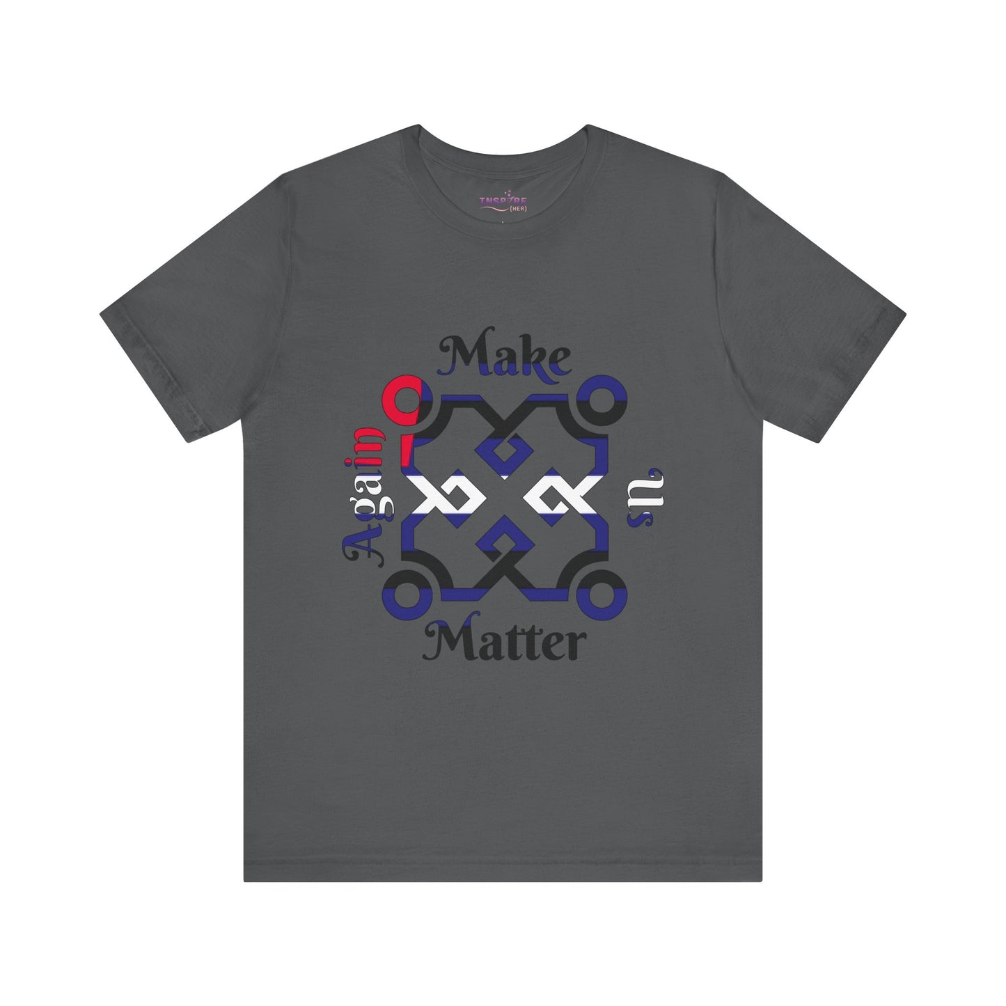 Make Us Matter Again Leather Pride T-Shirt β Black, Blue & White Flag Colors | Fierce Kink-Inclusive Empowerment Tee π€πβ€οΈ