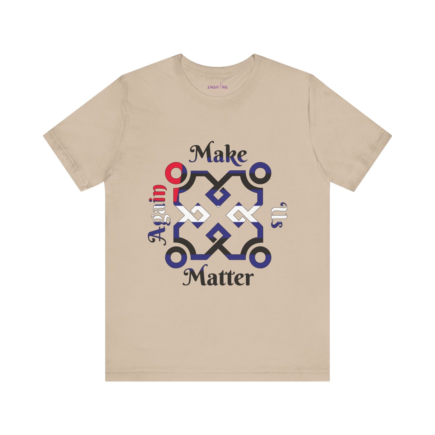 Make Us Matter Again Leather Pride T-Shirt β Black, Blue & White Flag Colors | Fierce Kink-Inclusive Empowerment Tee π€πβ€οΈ