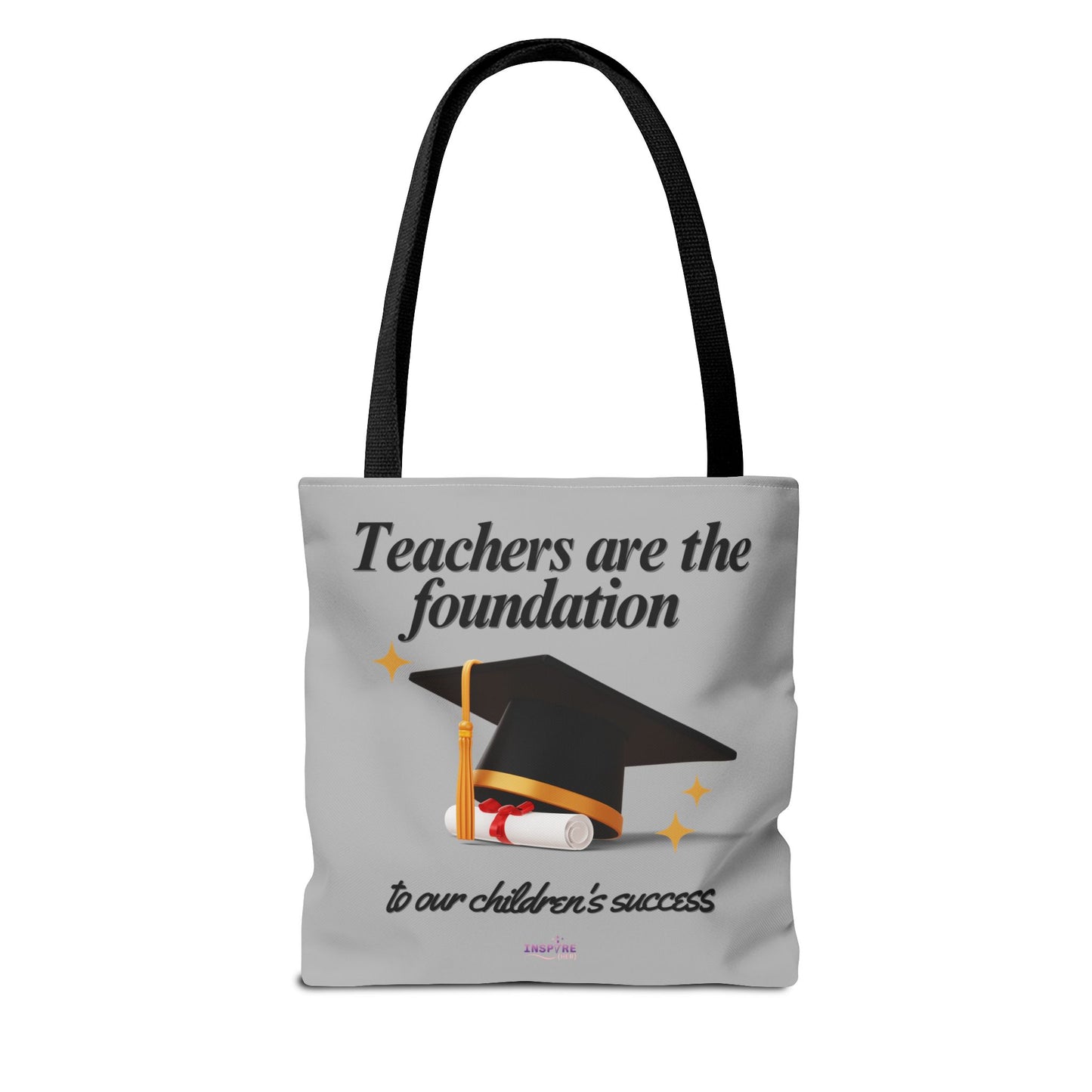 Teacher Tote Bag β Teachers Are the Foundation π Durable Custom Gift Tote with Color Handles, 3 Sizes Available