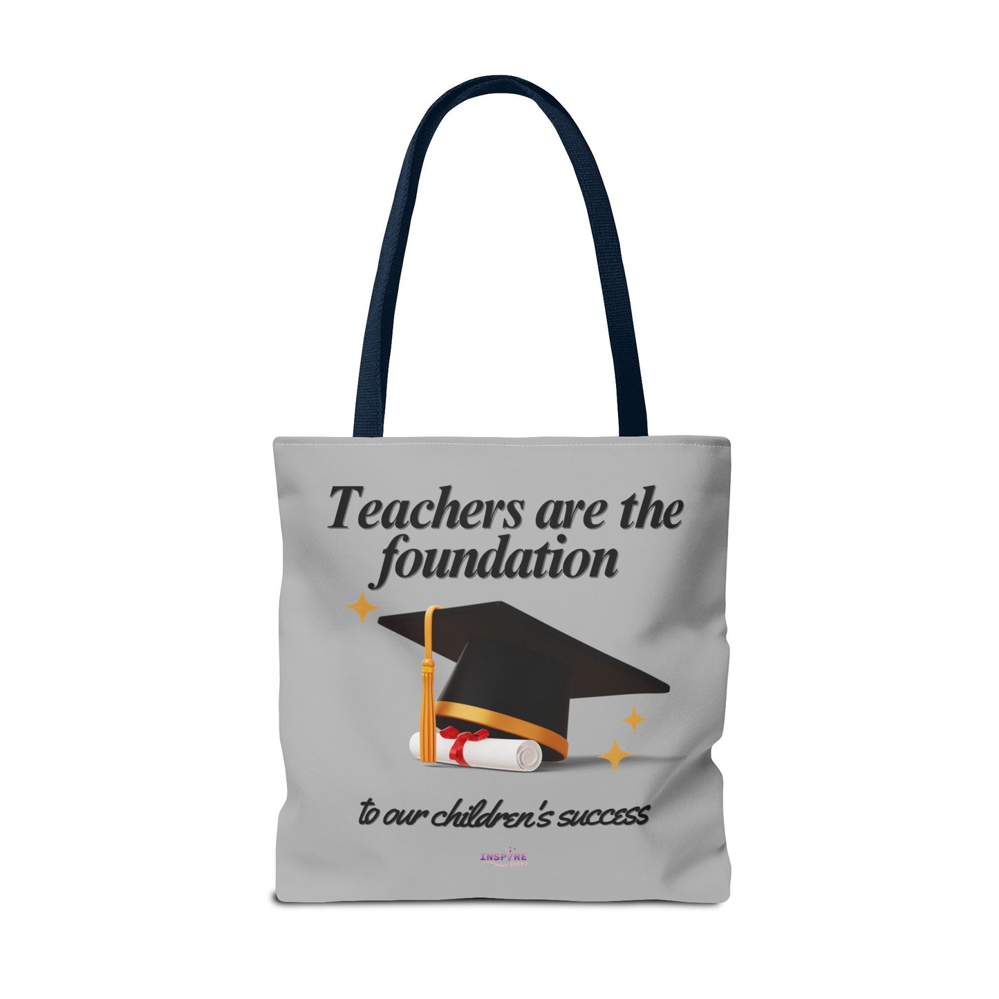 Teacher Tote Bag β Teachers Are the Foundation π Durable Custom Gift Tote with Color Handles, 3 Sizes Available
