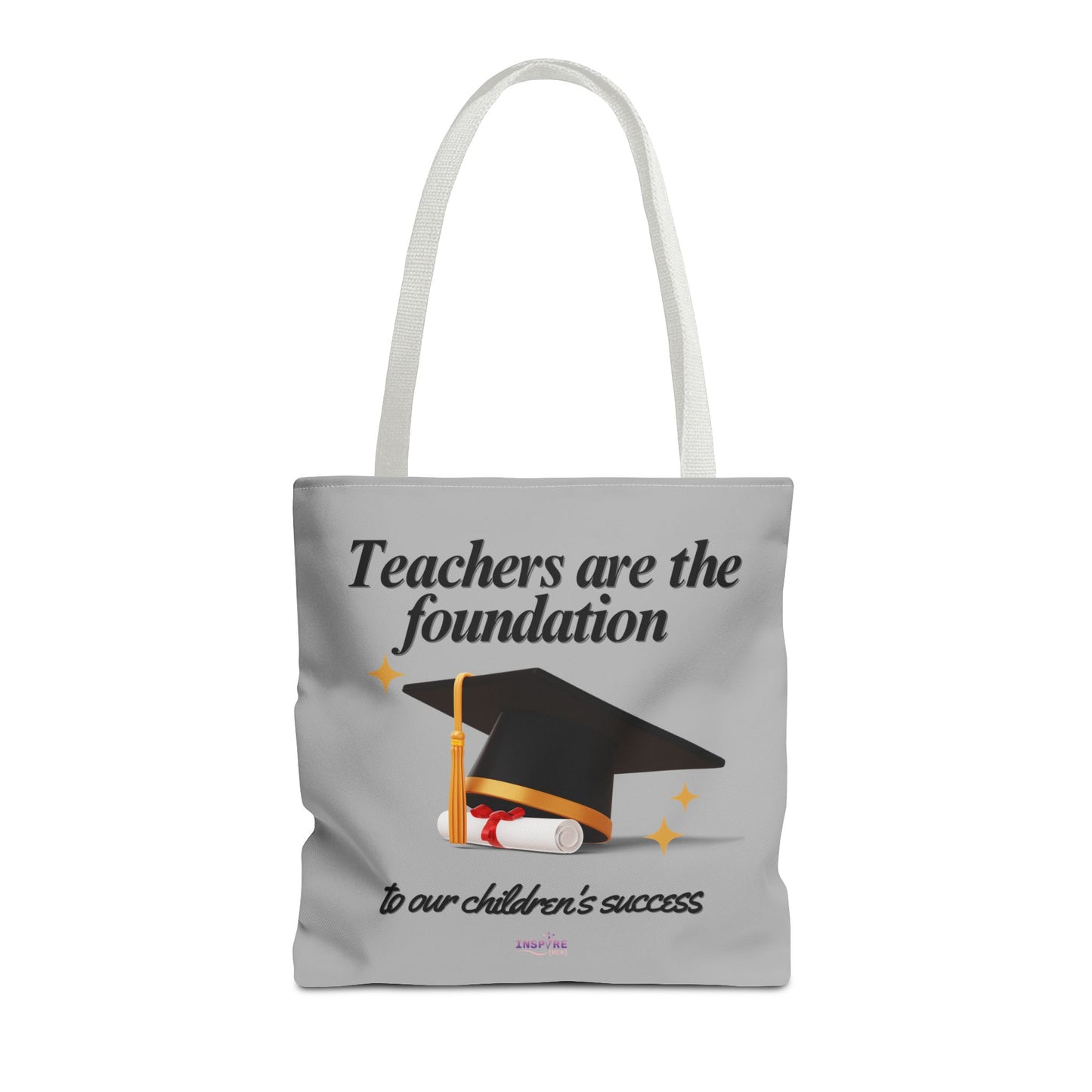 Teacher Tote Bag β Teachers Are the Foundation π Durable Custom Gift Tote with Color Handles, 3 Sizes Available