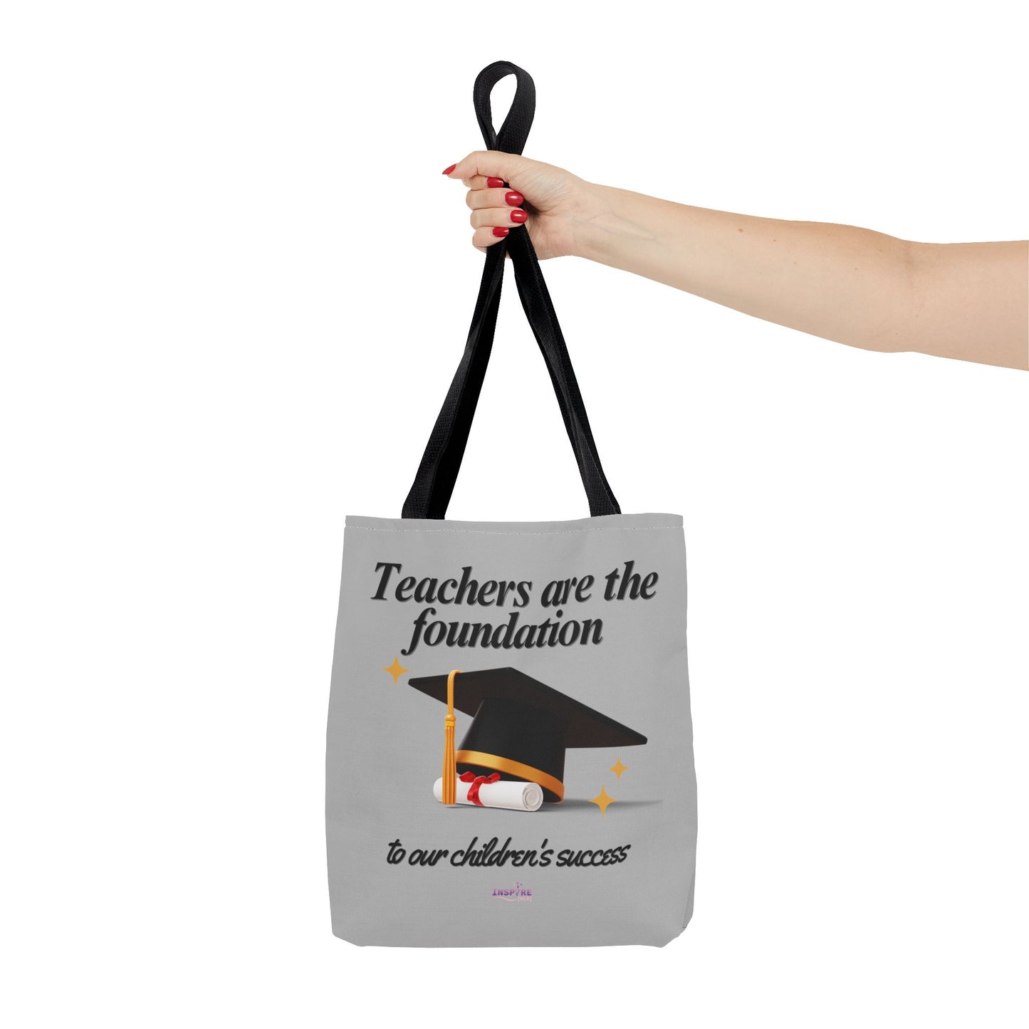 Teacher Tote Bag β Teachers Are the Foundation π Durable Custom Gift Tote with Color Handles, 3 Sizes Available