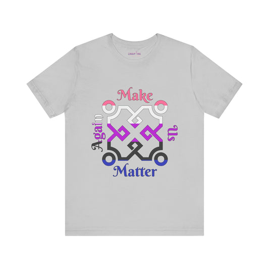 Make Us Matter Again Genderfluid Pride T-Shirt – Pink, White, Purple, Black & Blue Flag Colors | Bold, Empowering Gender Expression Tee 🌈💗💜🖤💙